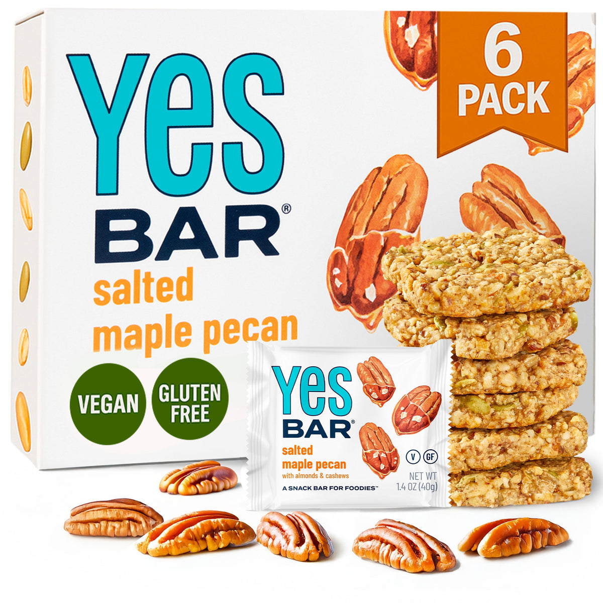 Yes Bar Salted Maple Pecan Six Pack