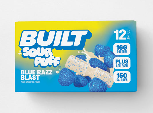 Blue Razz Blast Sour Puff Protein Bar | Built Snack
