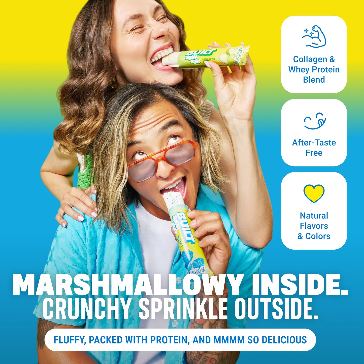 Blue Razz Blast Sour Puff Protein Bar | Built Snack