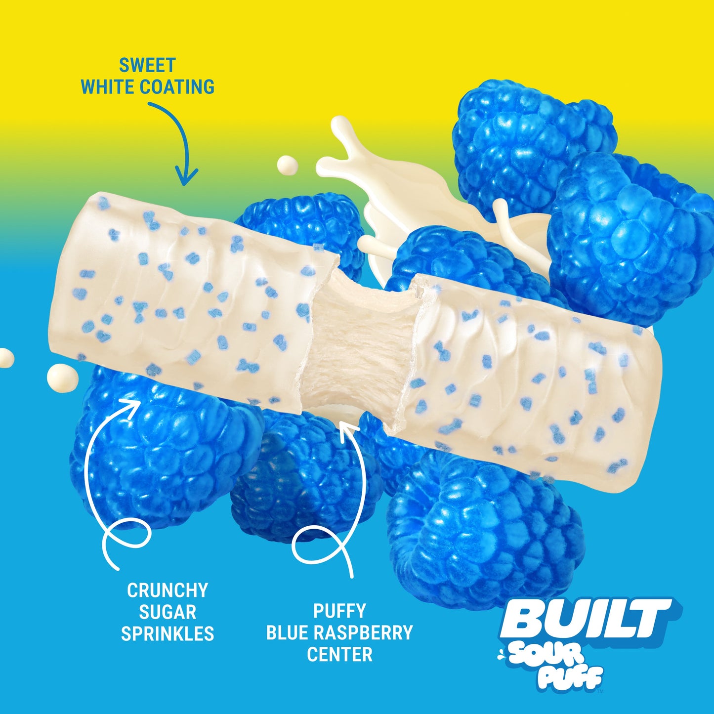 Blue Razz Blast Sour Puff Protein Bar | Built Snack