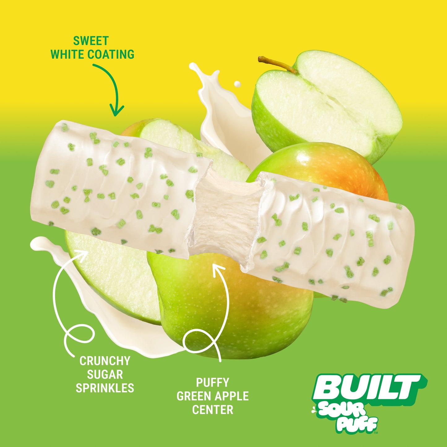 Green Apple Crush Sour Puff Protein Bar | High Protein Low Sugar Snack