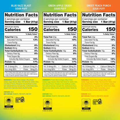 Sour Puff Protein Bar Variety Pack 12ct – Assorted Sour Flavors