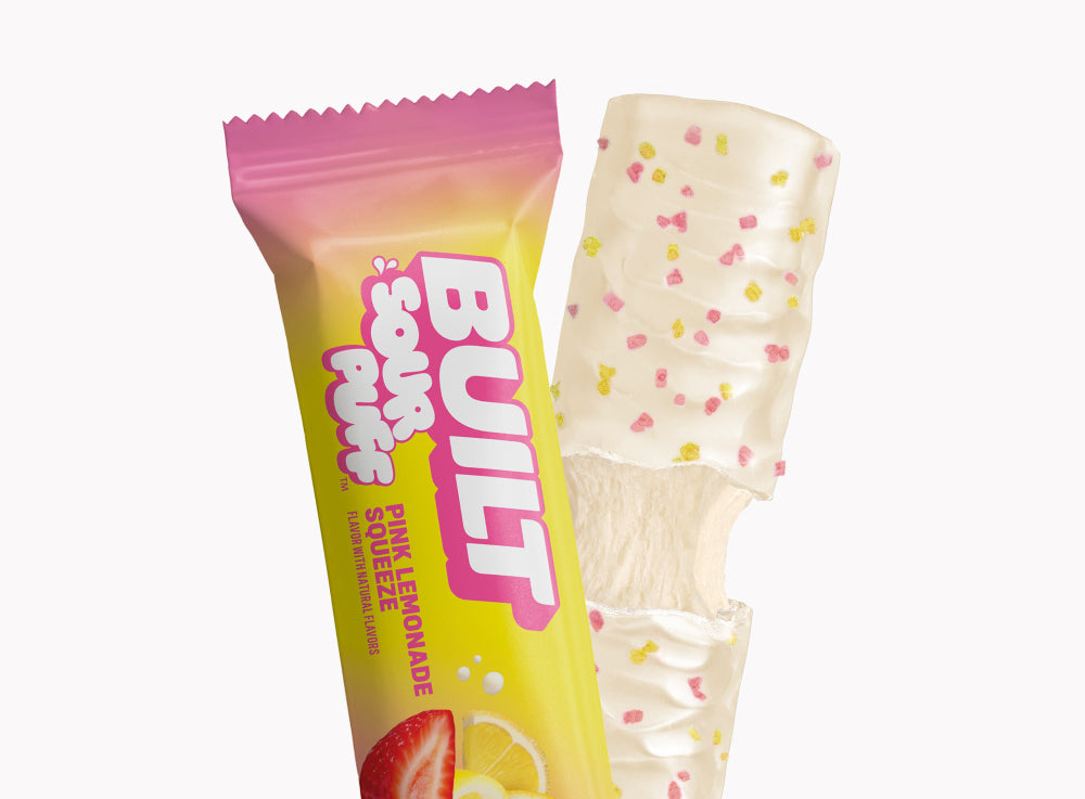 Pink Lemonade Sour Puff Protein Bar | Built High Protein Snack