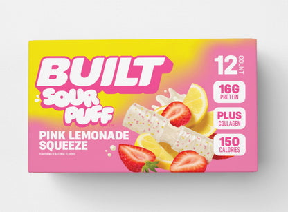 Pink Lemonade Sour Puff Protein Bar | Built High Protein Snack