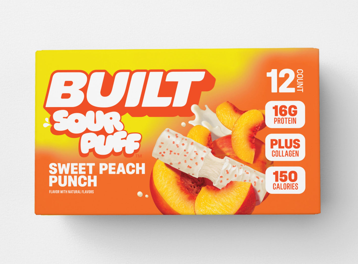 Sweet Peach Punch Sour Puff Protein Bar | Built Snack