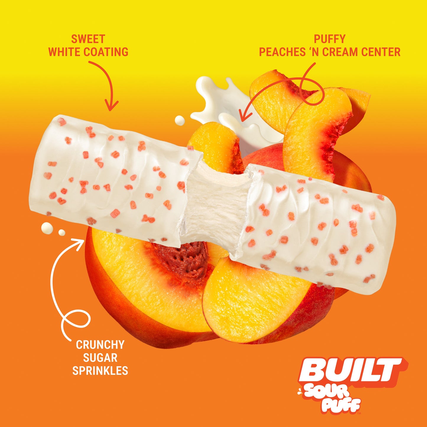 Sweet Peach Punch Sour Puff Protein Bar | Built Snack