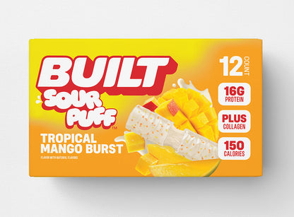 Tropical Mango Burst Sour Puff Protein Bar | Built High Protein Snack