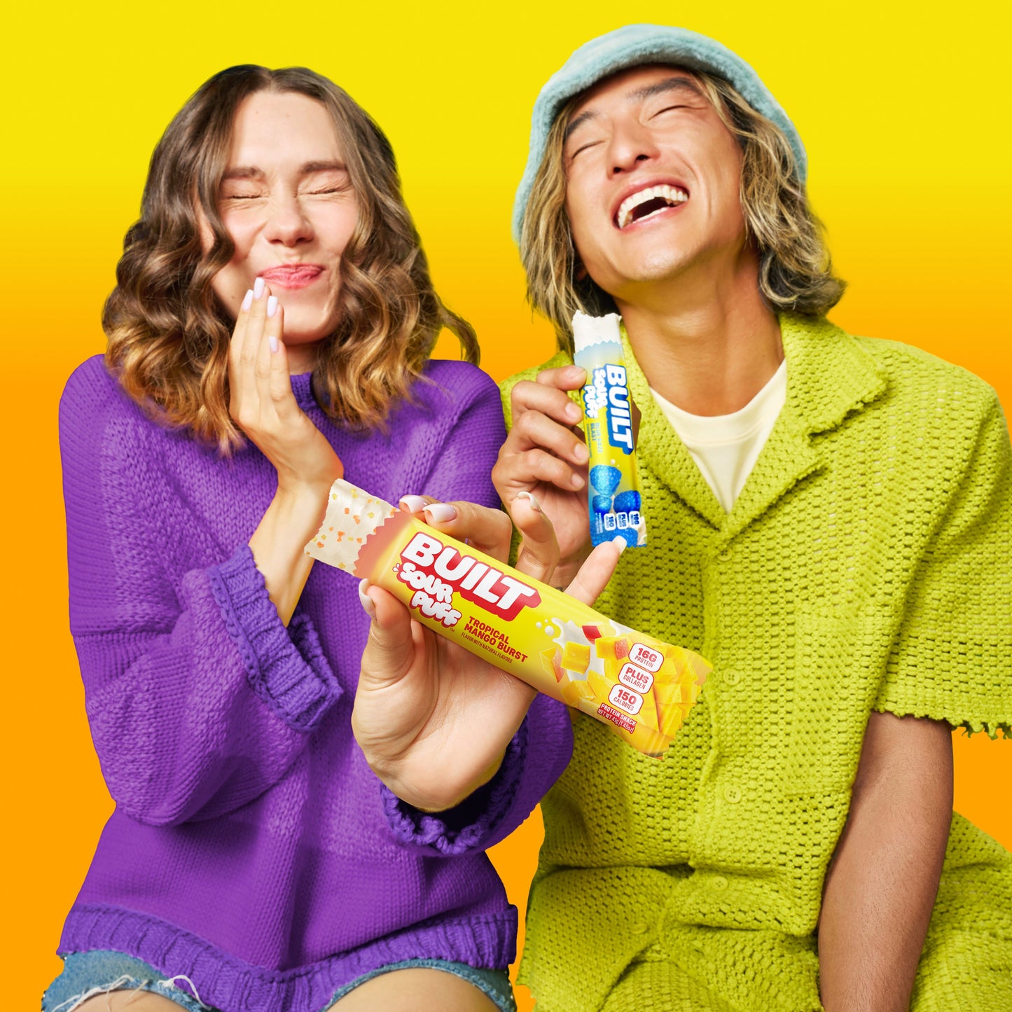 Tropical Mango Burst Sour Puff Protein Bar | Built High Protein Snack