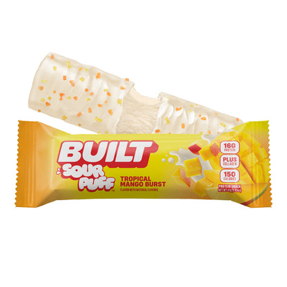 Tropical Mango Burst Sour Puff Protein Bar | Built High Protein Snack