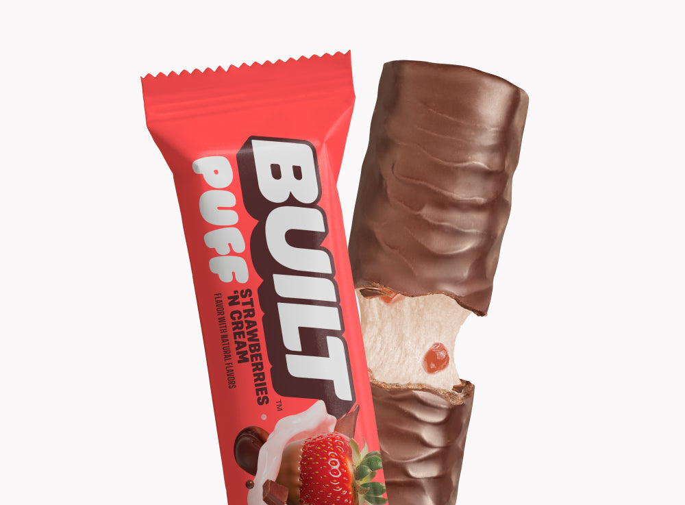 Strawberries N Cream Puff Protein Bar | Built High Protein Snack