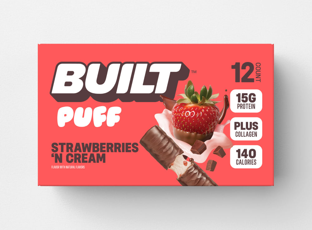 Strawberries N Cream Puff Protein Bar | Built High Protein Snack
