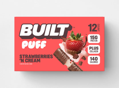 Strawberries N Cream Puff Protein Bar | Built High Protein Snack