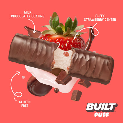 Strawberries N Cream Puff Protein Bar | Built High Protein Snack