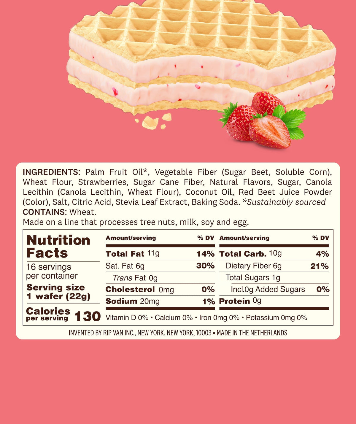 Rip Van Strawberry Low Sugar Wafer Cookies