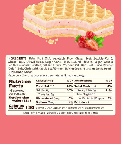 Rip Van Strawberry Low Sugar Wafer Cookies