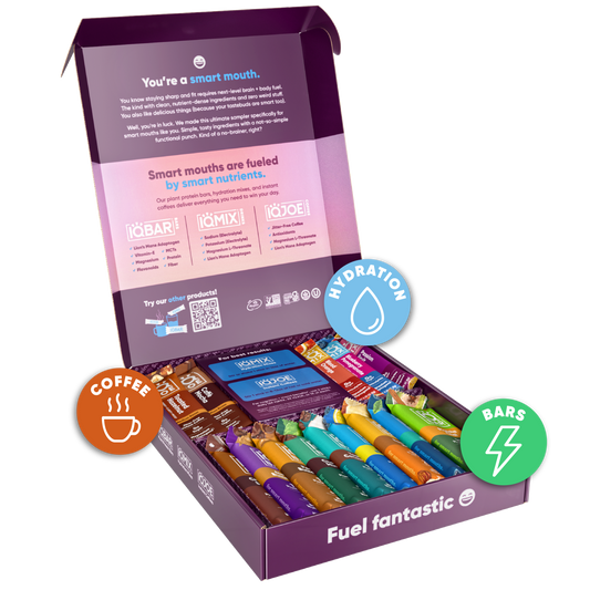 IQBAR Ultimate Sampler Variety Pack – 9 Protein Bars & 12 IQMIX Electrolyte Sticks
