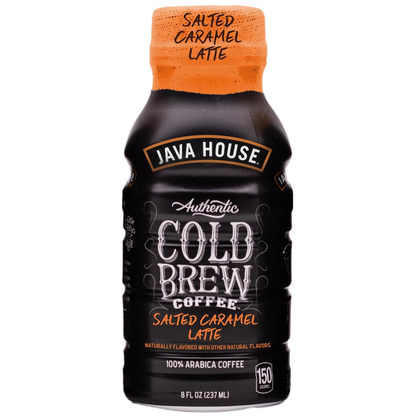 Java House Cold Brew 8oz Bottles - Salted Caramel Latte - Pack of 12
