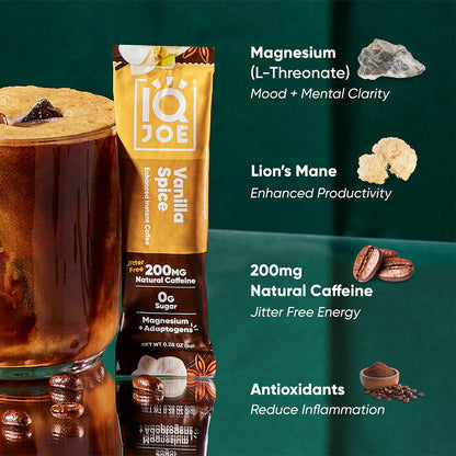 IQJOE Vanilla Spice Instant Coffee Sticks – 40 Count