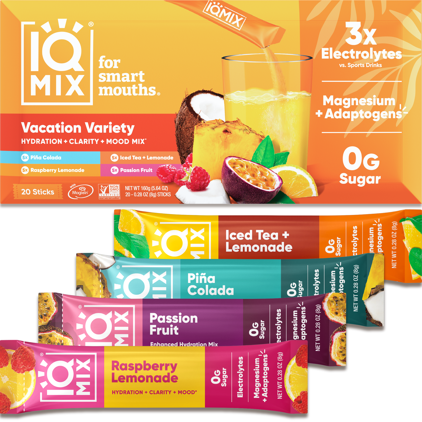 IQMIX Vacation Variety Electrolyte Drink Mix Sticks