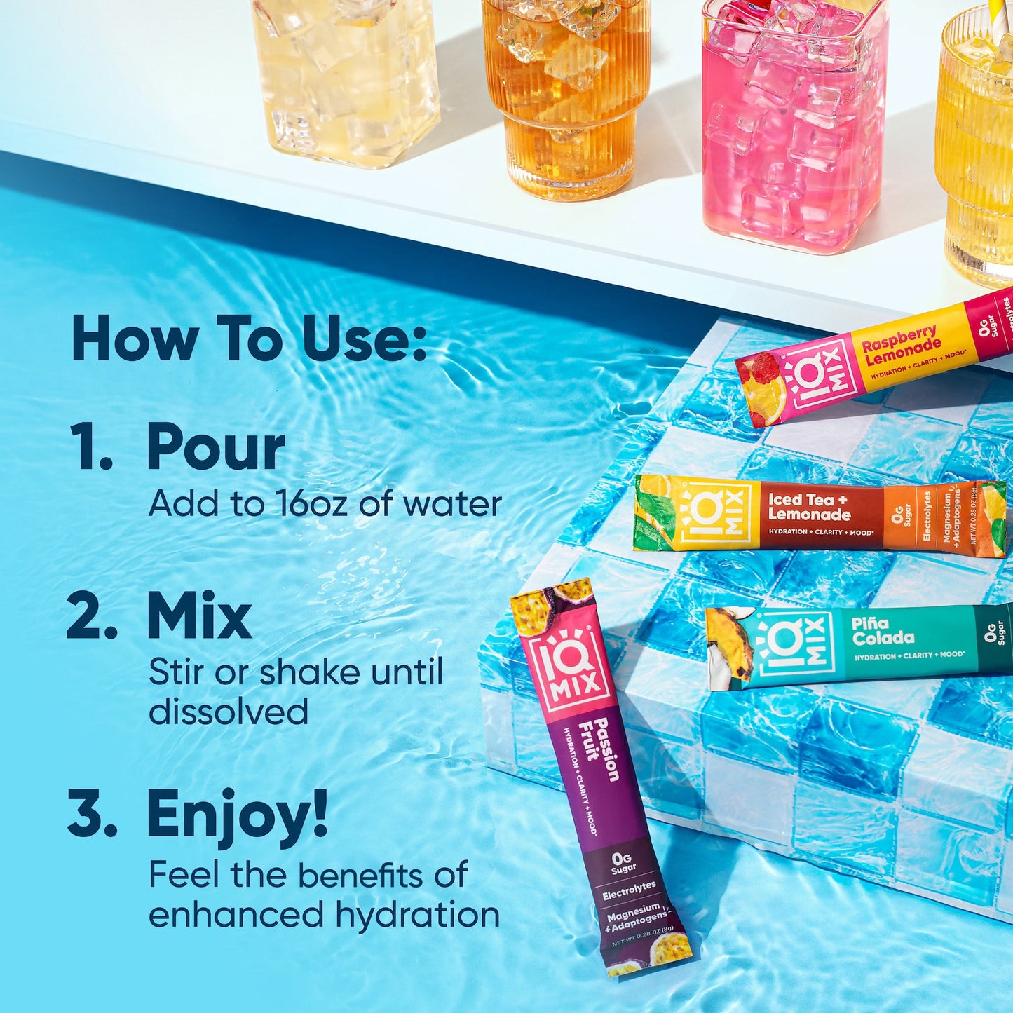 IQMIX Vacation Variety Electrolyte Drink Mix Sticks
