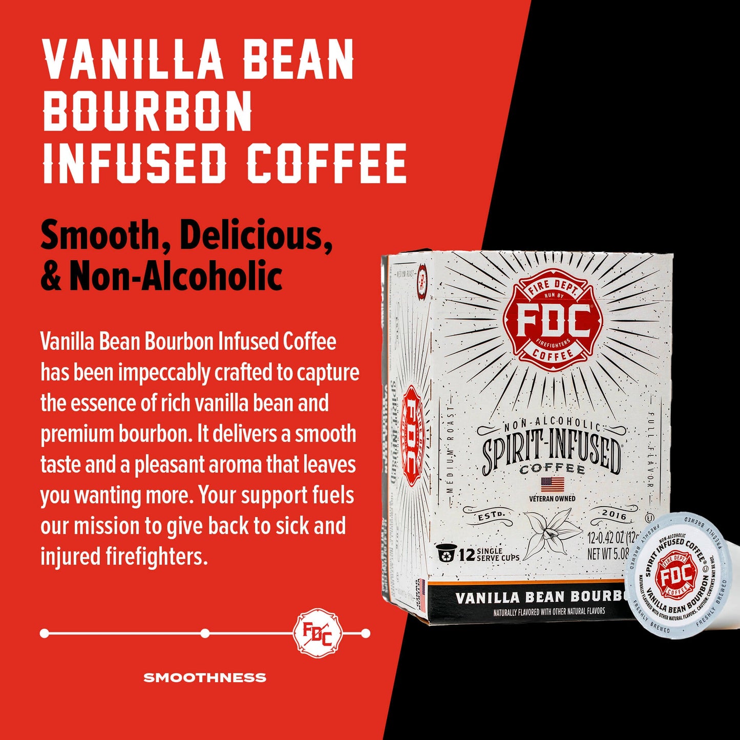Fire Department Coffee Vanilla Bean Bourbon Infused Coffee Pods