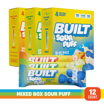 Sour Puff Protein Bar Variety Pack 12ct – Assorted Sour Flavors