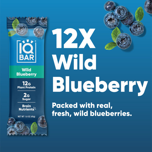 IQBAR Wild Blueberry Protein Bars Keto Friendly Snack Bars