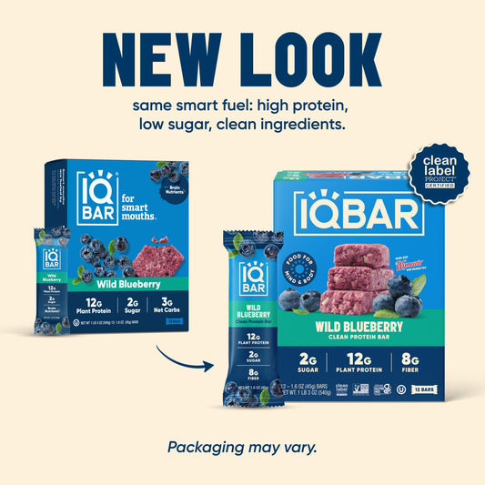 IQBAR Wild Blueberry Protein Bars Keto Friendly Snack Bars