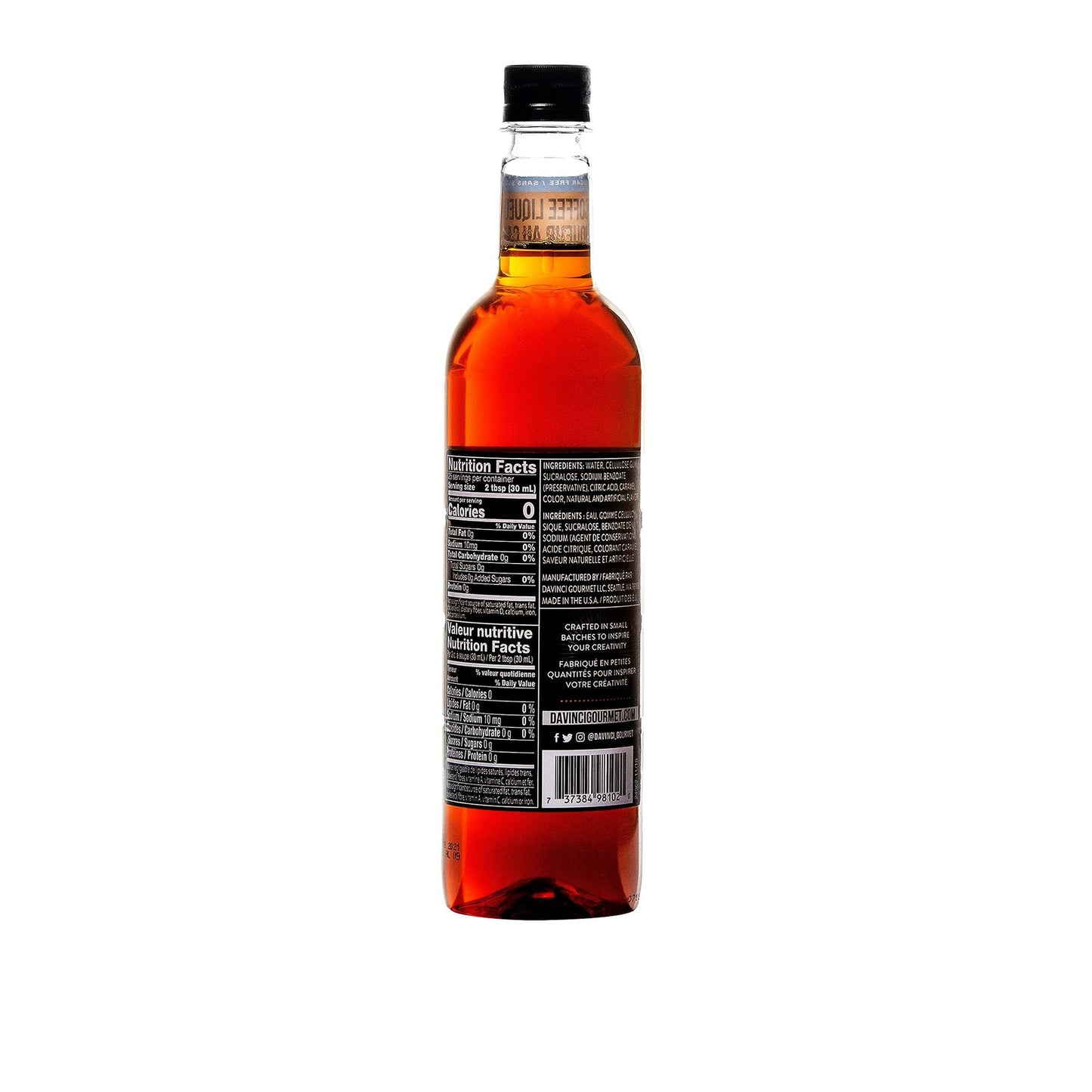 Davinci Gourmet Sugar Free Syrup, Coffee Liqueur, 25.4 Fl Ounce