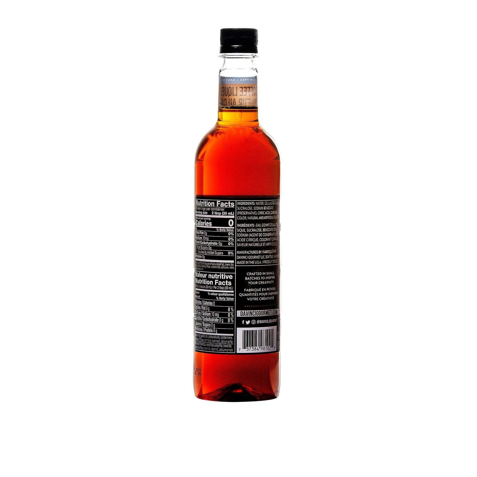 Davinci Gourmet Sugar Free Syrup, Coffee Liqueur, 25.4 Fl Ounce