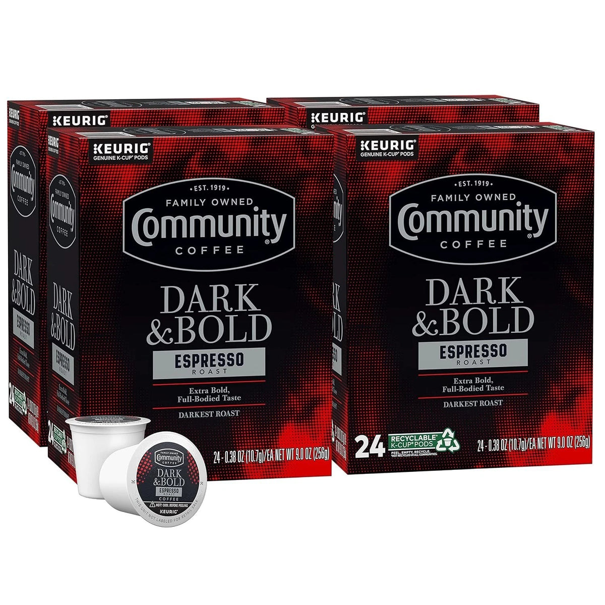 Community Coffee Dark & Bold Espresso Roast Coffee K-Cup Pods