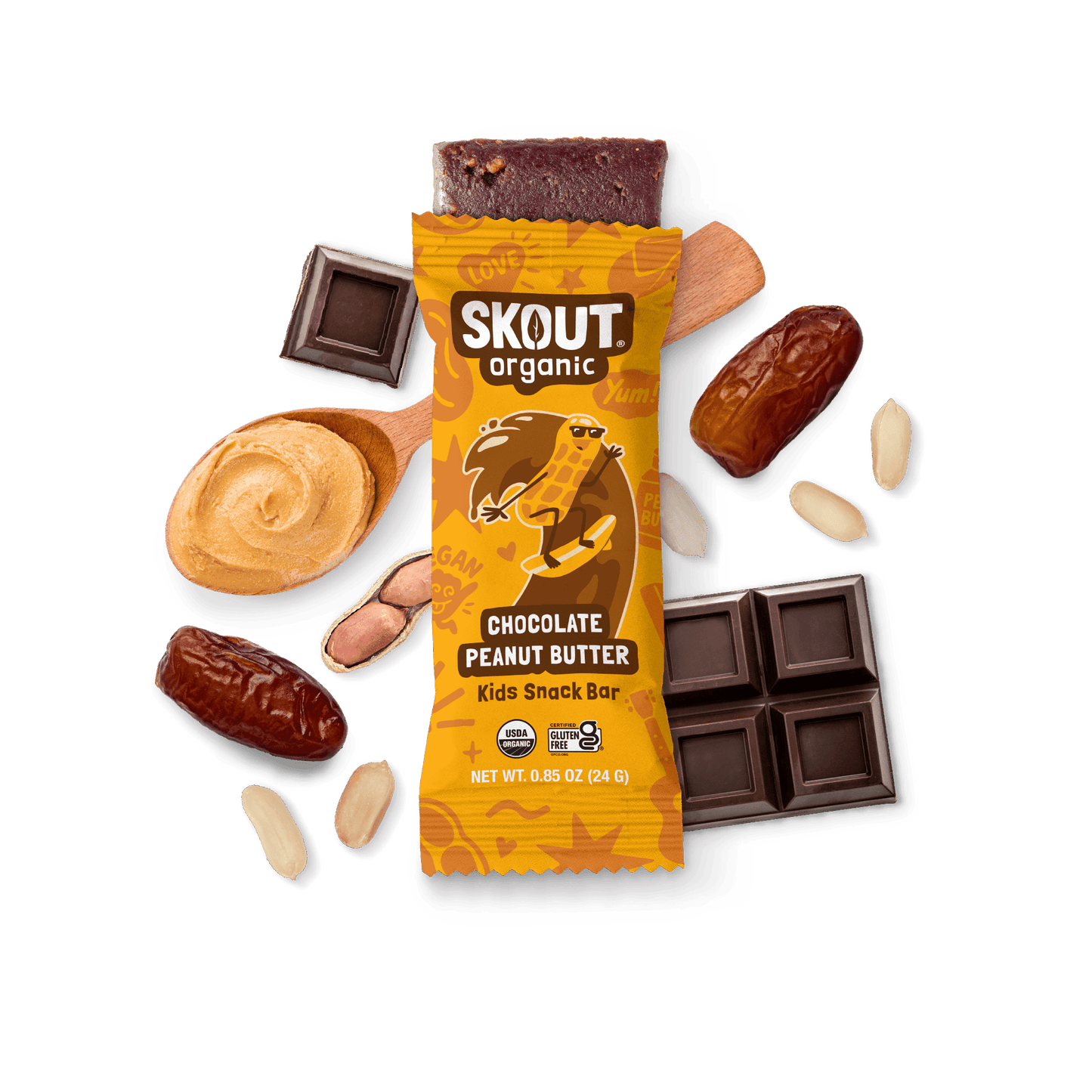 Skout Organic Chocolate Peanut Butter Kids Bar