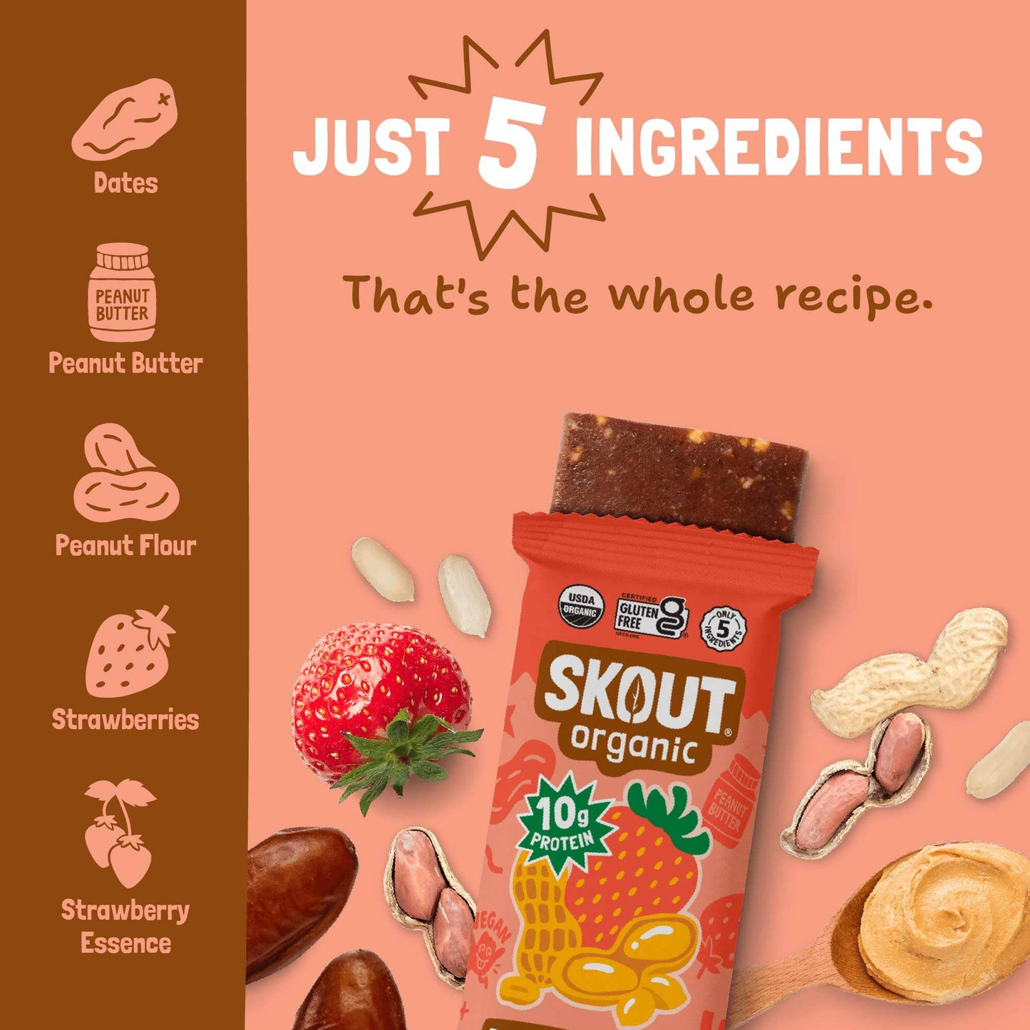 Skout Organic Peanut Butter & Jelly Protein Bar