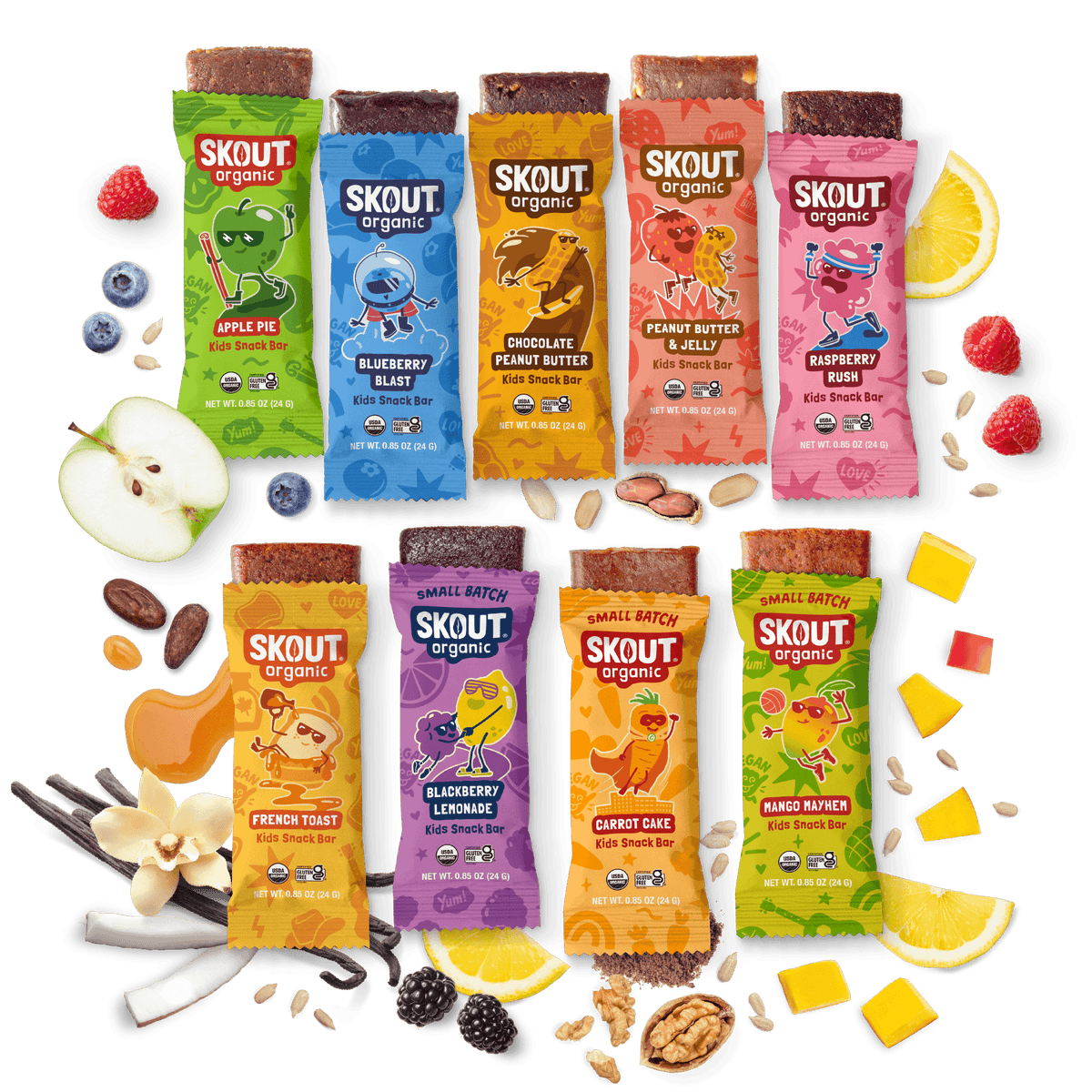Skout Organic Small Batch Kids Bar Variety Pack - 36 Pack
