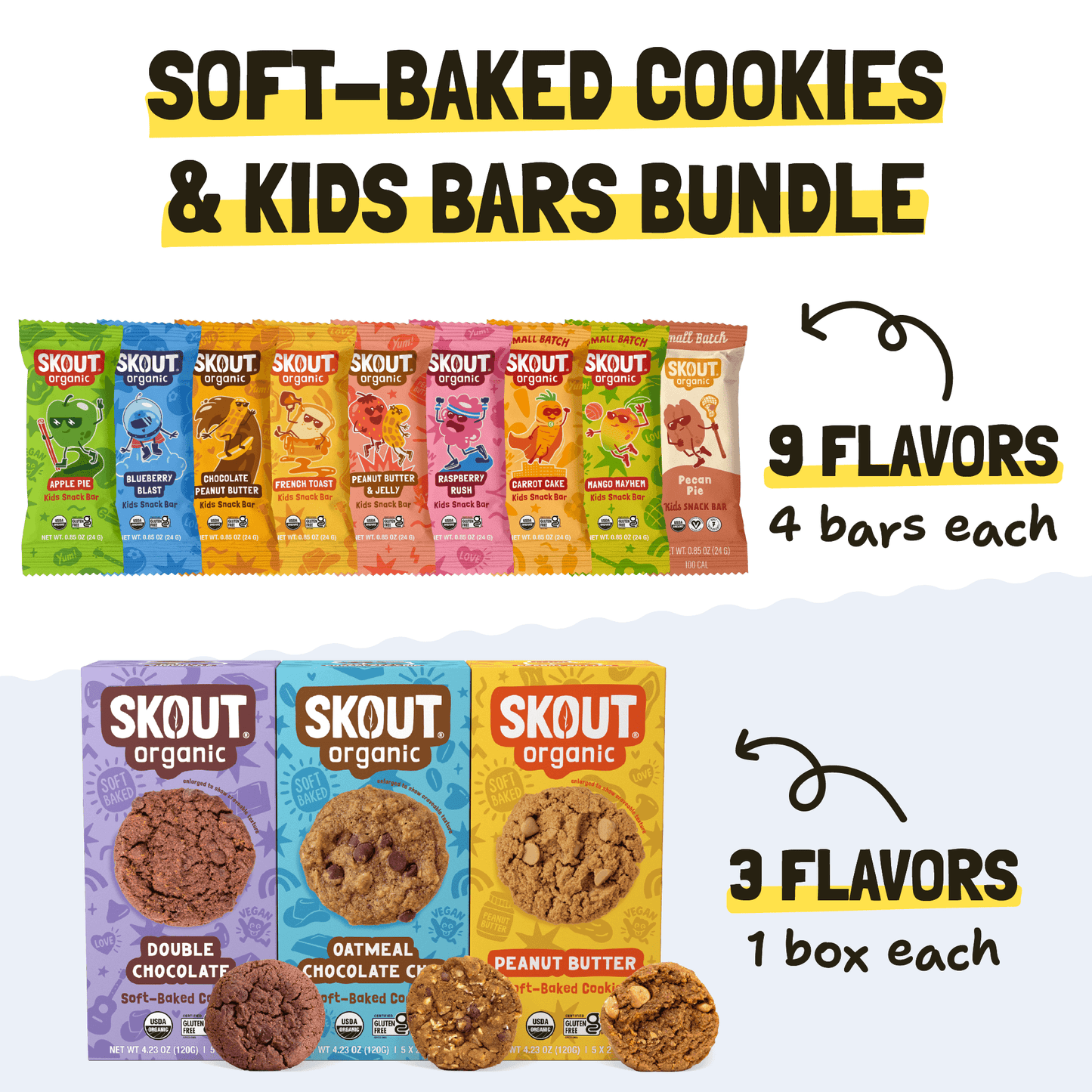 Skout Organic Soft Baked Cookie and Kids Bar Bundle