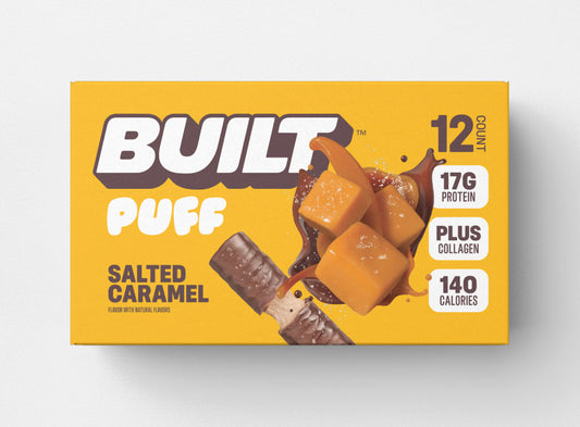 Built Salted Caramel Puff Protein Bar | High Protein Low Sugar Snack
