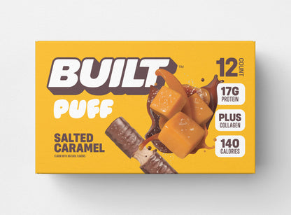 Built Salted Caramel Puff Protein Bar | High Protein Low Sugar Snack